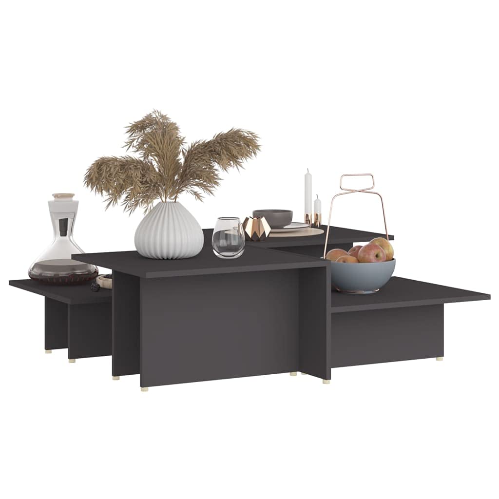 Set di 2 tavolini da salotto moderni, 111,5 x 50 x 33 cm, in legno, con 2 ripiani, per soggiorno e ufficio, stabili e facili da pulire