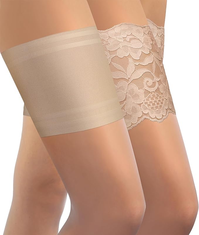 4 pares de fundas para muslos antifricción, calcetines elásticos para muslos, fundas para muslos de encaje antifricción, fundas protectoras de muslos de silicona
