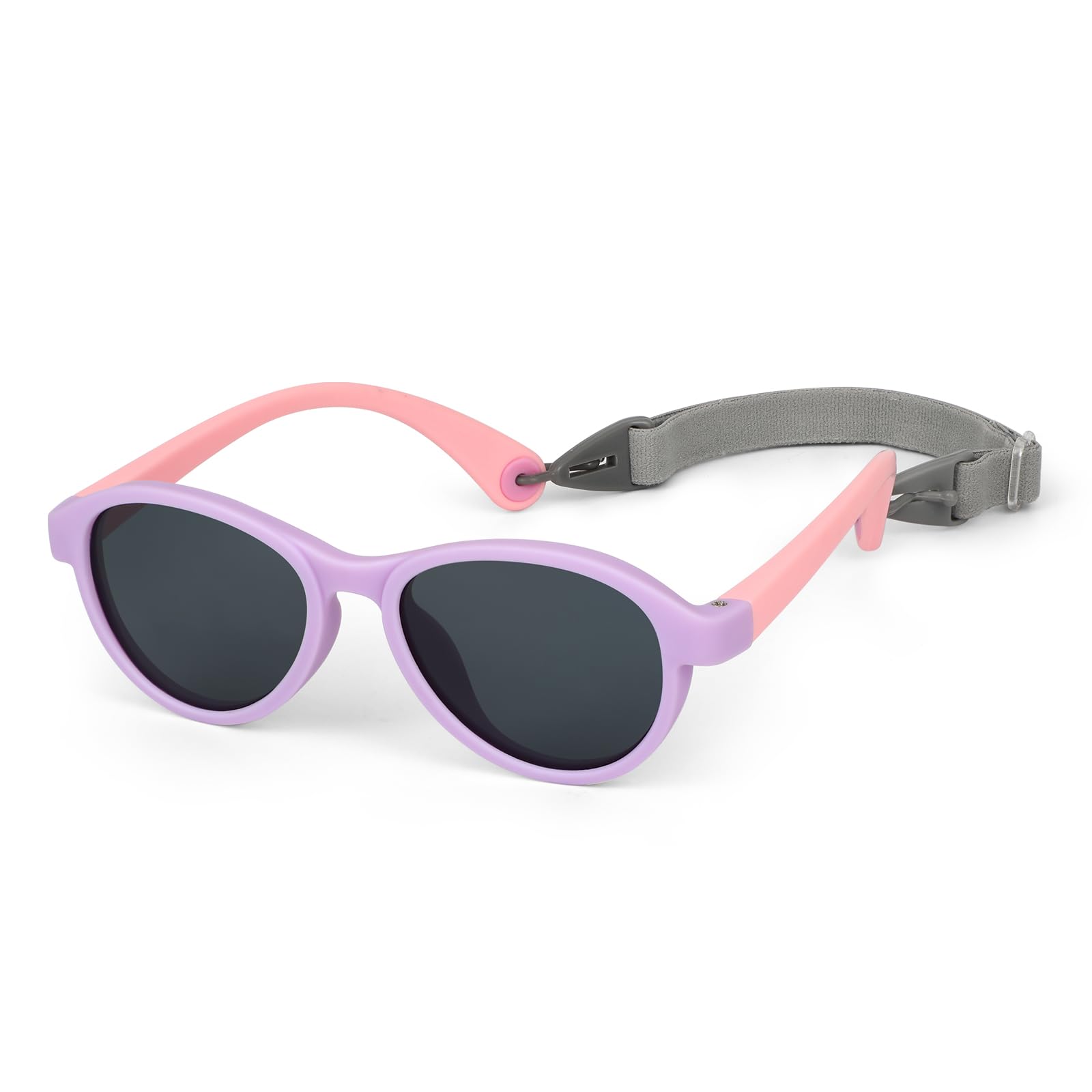 Hifot Gafas de Sol Bebe 0 a 3 Años, 100% Protección UV Gafas de Sol Polarizadas Niño con Correa Gafas, Marco Silicona Flexible Gafas de Sol Infantiles, Gafas Sol Bebe Gafas de Sol para Niña Niño