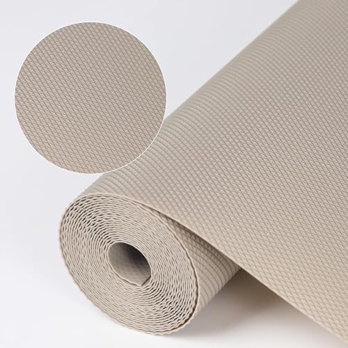 Image of SHOPPOFOBIX Fridge Mats, EVA Food Grade Washable Anti Slip Mat /Sheet for Fridge, Shelf Liner, Table, Kitchen Drawer mat (Cream)