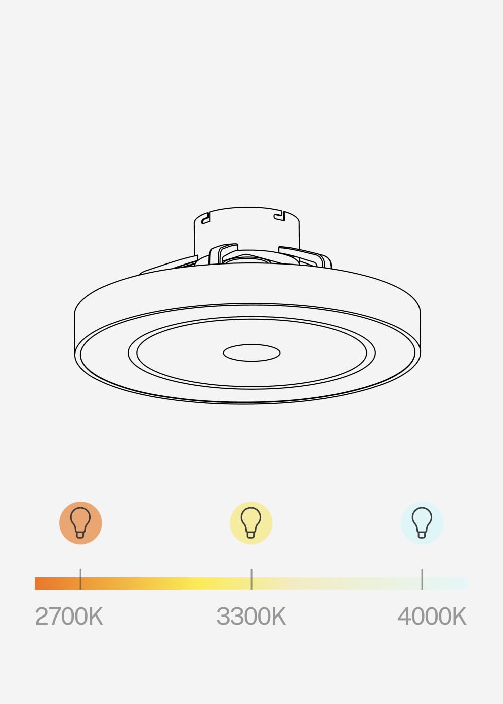CREATE / WIND CLEAR EASY S/Ventilador de techo con aspas ocultas blanco con mando / 40W, Silencioso, Ø50 cm, luz LED 3 temperaturas, temporizador, función verano-invierno