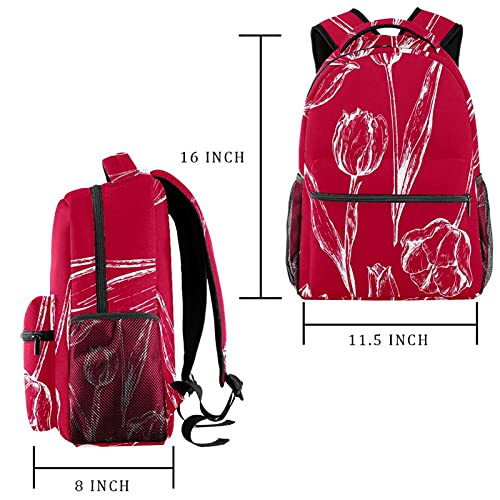 Sac à dos d'écolier 14" antichoc à fleurs pour lycéenne - 2