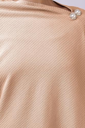 Image of Zelena Cotton Bamboo Blend Premium Nursing Cover for Breastfeeding | Breastfeeding Cover for Mothers | Feeding Shawl for Mother | Breathable Nursing Covers | Poncho for Mom (Champagne)