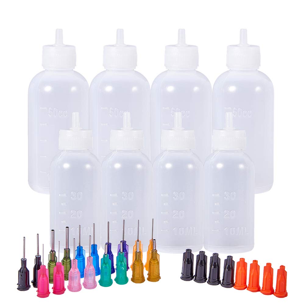 BENECREAT 8 PACK Multi Purpose DIY Precision Tip Applicator Bottles Set