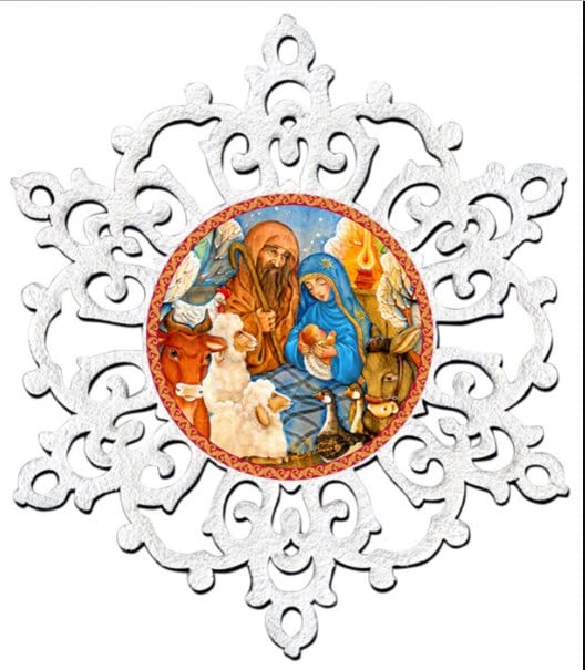 G.DeBrekht 8141152H Nativity Snowflake Christmas Door Hanger