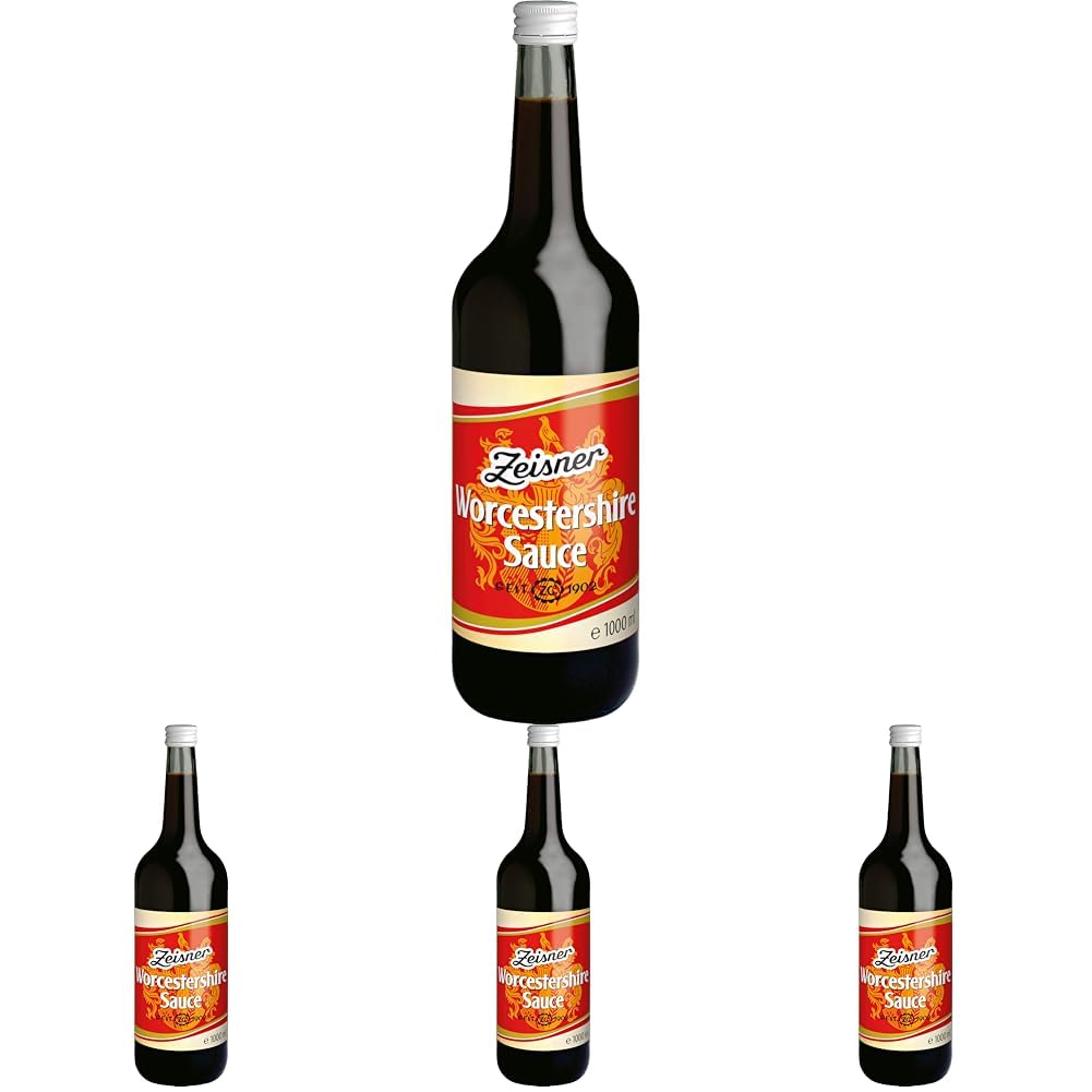 ZEISNER Worcestershire Sauce, 1000 ml | 1l (4er Pack)