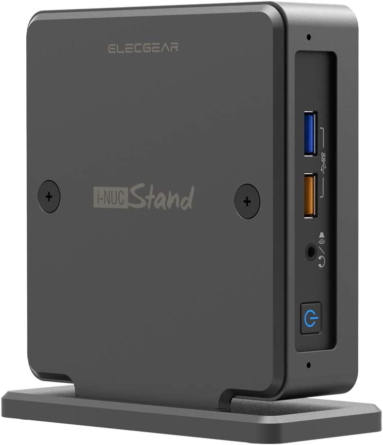 ElecGear iNUC-K Vertical Stand for Intel NUC Mini PC, Aluminum Cooling Holder Case Desktop VESA Mount Space-Saving Organizer for Thin Edition of Intel NUC 11, 10, 8, 7 and 6 Mainstream Kit