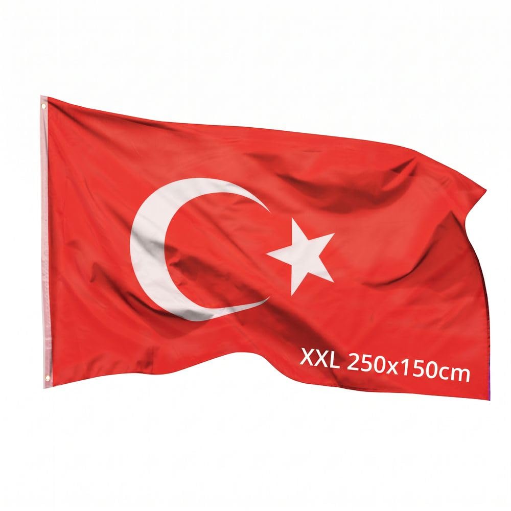 Pheno Flags Turkey Flag 150 x 250 cm Weatherproof with Metal Eyelets