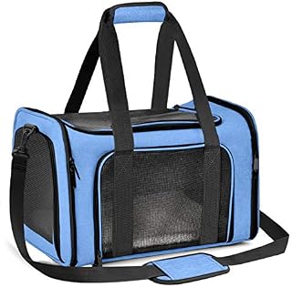 Qlfyuu Cat Carrier Dog Carrier Portable Pet Carrier, Soft Sided Cat Carrier Medium Small Airline Approved, Foldable Bunny Puppy Cat Carrier up to 15lbs, Cat Bag Carrier for Travel(Black,Medium)