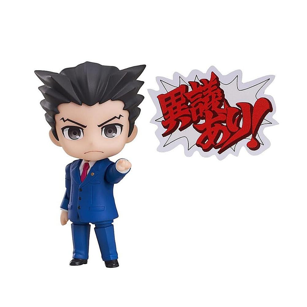 10 cm Ace Attorney: Phoenix Wright/Miles Edgeworth, action figure da collezione in PVC, modellino di personaggi dell'anime (dimensioni: blu)