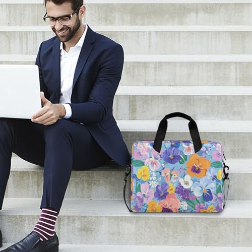 Bolso Maletín Portátil Viaje 15.6" Azul Flores miniatura 3