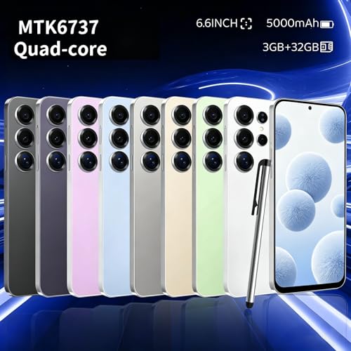 CostMvp C25Ultra Unlocked Smartphone, Android 12.0 Mobile Phones 6.6'' HD+ Screen, 4GB RAM 32GB ROM/256GB SD, 4G Dual SIM Dual Camera, Face ID+WiFi+BT+FM+GPS+OTG (Blue)