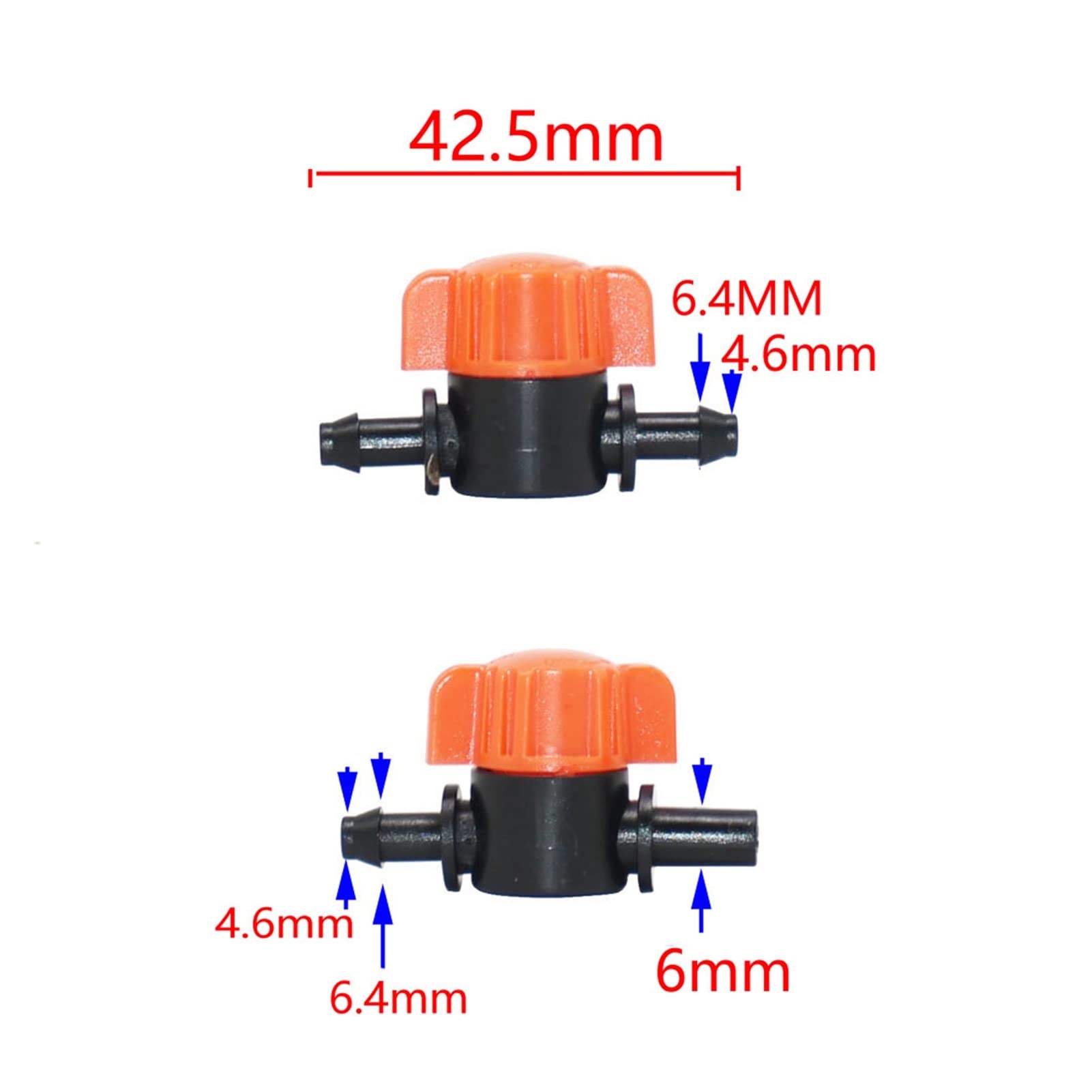 Zestaw złączy do węża, 10 miniaturowych plastikowych złączy zamykających, odpowiednich do węża ogrodowego o średnicy 4/7 mm, adaptera węża do nawadniania Barb Crane (kolor: 1I4 do 6MM)