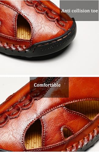 Men's Slippers Sandals Summer Outdoor Walking Leather Breathable Flip Flops Beach Soft Casual Slippers2