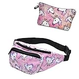 MATERIAL: Polyester+oxford Bauchtasche Kinder Jungen Damen Mädchen Giddah Sport Wandern Laufgürtel Gürteltasche, Mode Reise Fanny Pack Set Super Leichtgewichtler Für Reise Hüfttasche Mit Einhorn Klein Tasche (Einhorn pink)