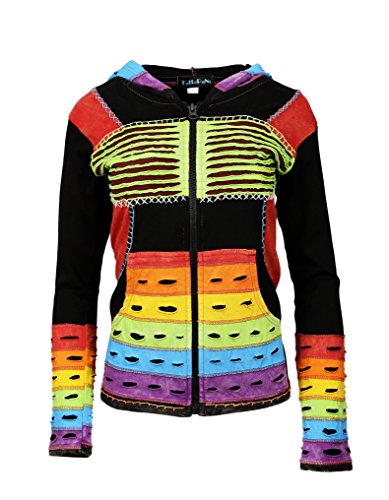 Mesdames Manches Pleine Veste rapiécée Unique, Multicolore Cover