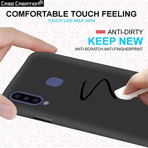 Image of Case Creation Luxurious OG Series for Samsung Galaxy M30 Case Cover,Anti-Dirty Slim Case Frosted Matte Cute Candy TPU Raised Bezel (Splash of Color) Back Cover for Samsung M30 -Black