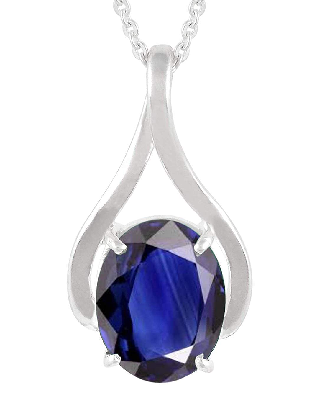 anuj sales 100% Certified 3.00 Ratti 2.50 Carat Blue Sapphire Nilam/Neelam Stone Silver Plated Pendant Locket Rashi Ratan Gemstone for Men and Women by Lab Certified-picture-15