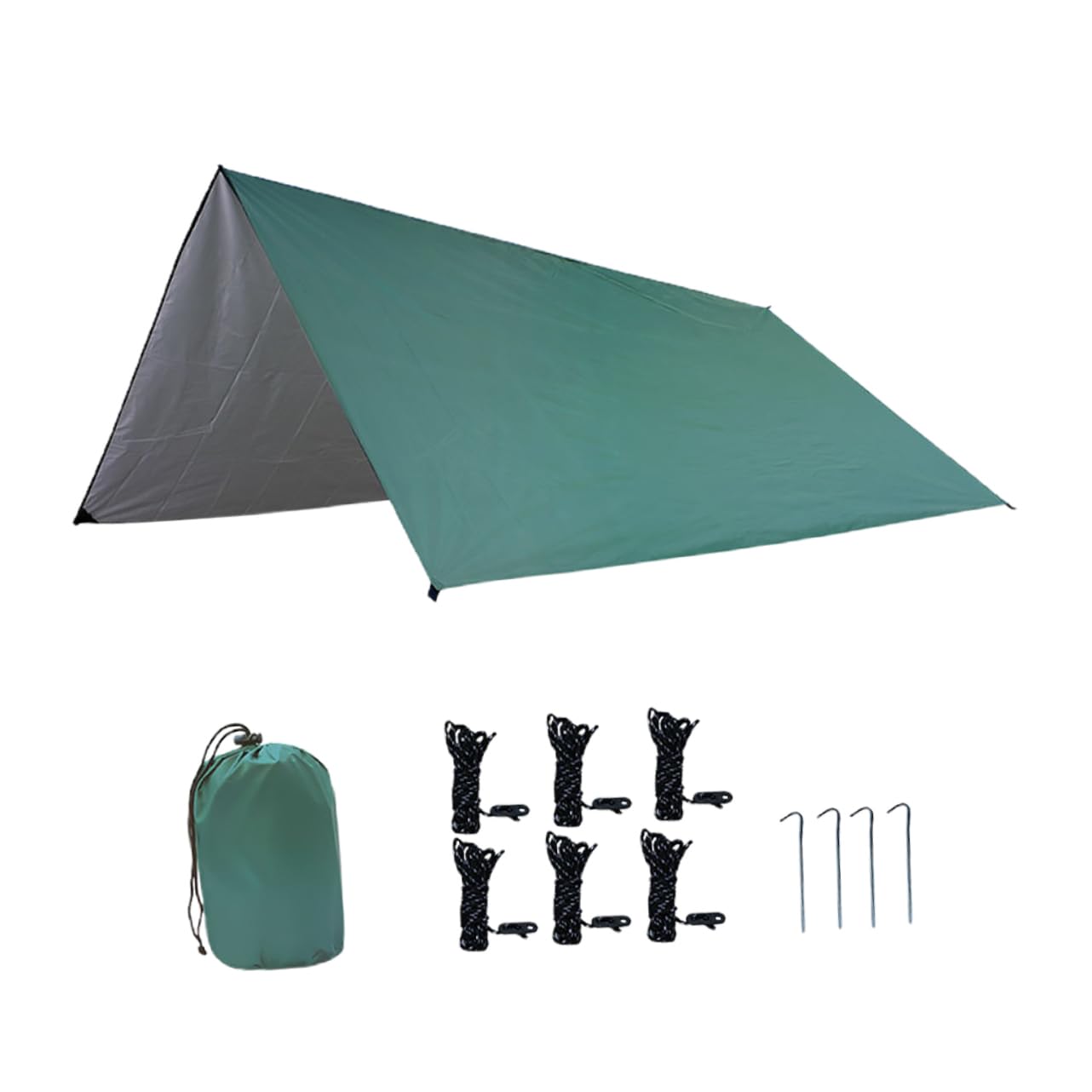 Tente de camping anti-UV en tissu Oxford vert imperméable, abri léger de plein air