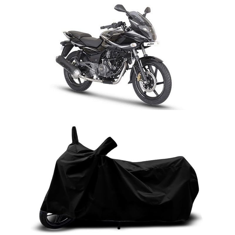 Image of DUFFEL-All Two Wheeler Bike /Scooty Body Cover Used for Bajaj Pulsar 220 BS6 Heat Protectio /Water Resistance /UV-Rays /Birds Dropping /Scratchproof /Dust Proof /Waterproof All Variants [Black]