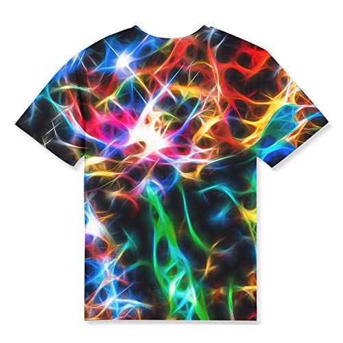 Image of Linnhoy Kids 3D Print Fashion Graphic T-Shirts for Boys Girls 6-16 Years | Unisex Colorful Short Sleeve, Crewneck, Breathable Fabric, Suitable for Daily Sport Festival Wear