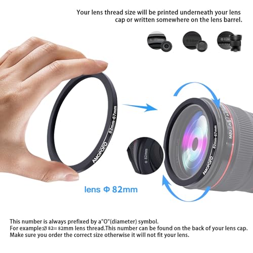 Image of 82mm to 67mm /82mm-67mm Step-Down Ring Filter Adapter for All Brands UV,ND,CPL,Metal Step-Down Ring Adapter