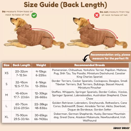 SOGGYDOGGY® UK: Luxuriöser Hunde-Trocknungsmantel, super saugfähiger Mikrofaser-Hunde-Bademantel mit Kapuze, schnell trocknend in Minuten, dicker & weicher Bademantel - Bad, Pflege & Reise, bedeckt