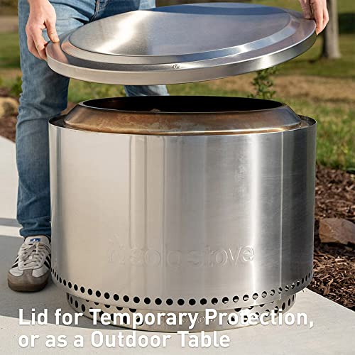 Image of Solo Stove Yukon Backyard Bundle 2.0 | Incl. Yukon Smokeless Fire Pit with Stand, Shelter, Shield, Lid, Portable for Wood Burning, Removable Ash Pan, Stainless Steel, H: 19.8in x Dia: 27in, 50.85lbs.