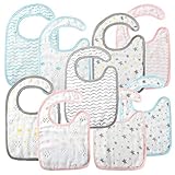 Little Grape Land, Baby Bibs Muslin Bibs Waterproof Breathable Snap Bibs for Eating Drooling and...