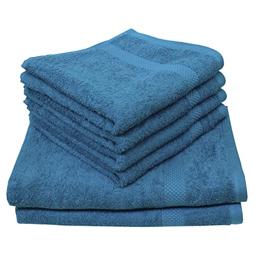 Serviette éponge Planet Dyckhoff haute densité : douceur et absorption bleu pétrole