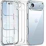 Immagine di iVoler Anti Ingiallimento Chiaro Cover per iPhone 17 Air 6.5 Pollice con 2 Pezzi Pellicola Vetro Temperato, Custodia Trasparente Sottile