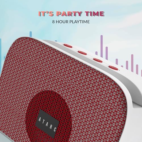 Image of AT-611 Ultimate | 05W Bluetooth Speaker | Hi-fi Stereo Sound Surround | Upto 08 Hours Playback with RGB Lights | Best for Mobile, Laptop /PC, Ipad, Media Players (Red)