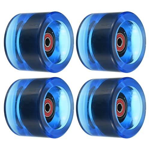 PATIKIL 70mm 78A Longboard Wheels with Red ABEC-9 Bearings, 4 Pack Soft Cruiser Wheels Street Wheels for Skateboards Skateboard Wheel PU, Clear Blue