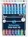 Schneider Slider Basic XB (Extra Broad) Ballpoint Pen, 1.4 mm, Transparent Barrel, Assorted Ink Colors, Pack of 8 Pens (151298)