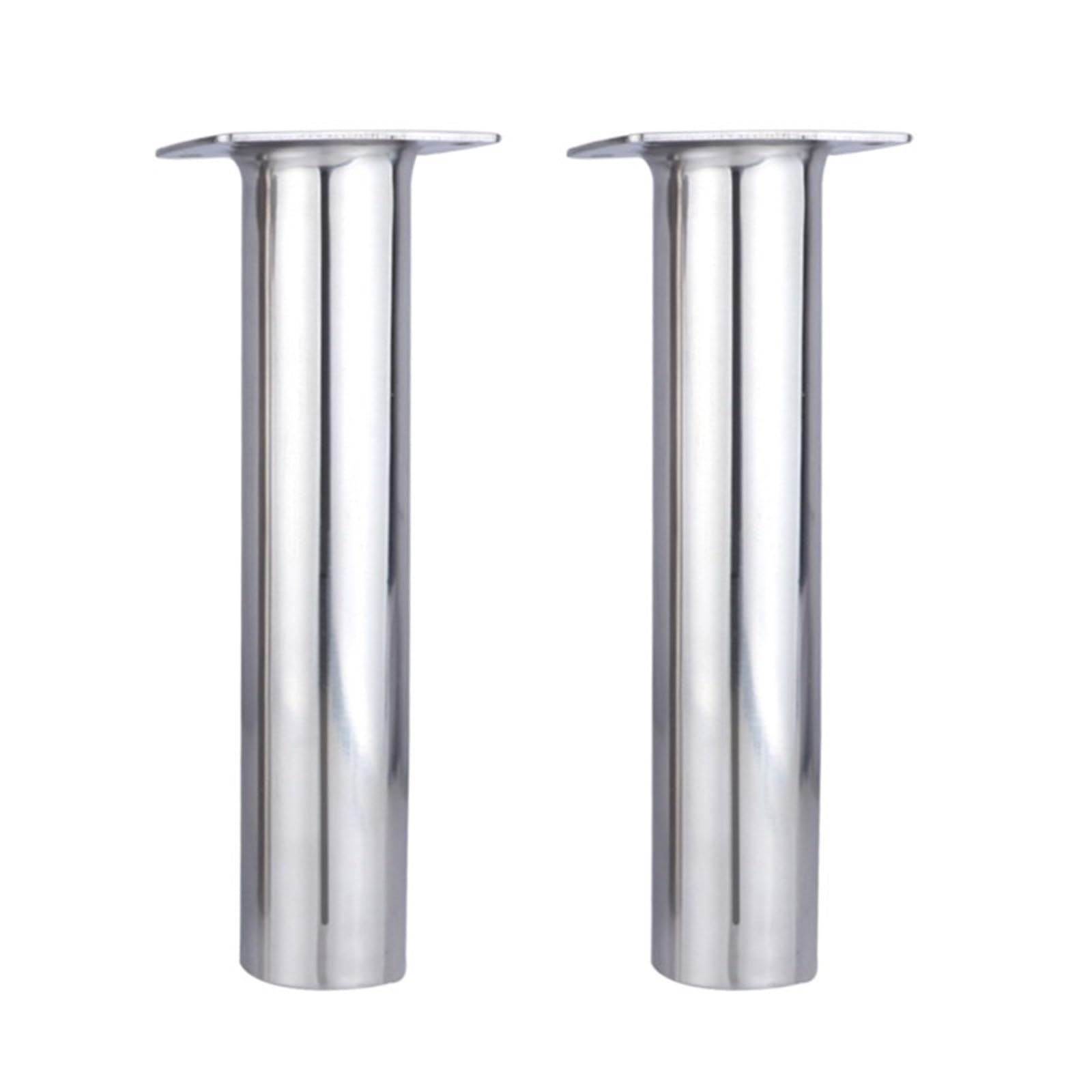SUBLXPoten Stainless Steel Fishing Rod Holder 2 pieces Boat Fishing Flush Mount Rod Holder 316 Stainless Steel Tackle Tube Accessory(90 degrees)