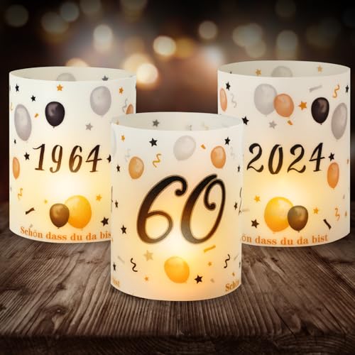 Seutgjie 12 Windlicht Tischdeko 60. Geburtstag