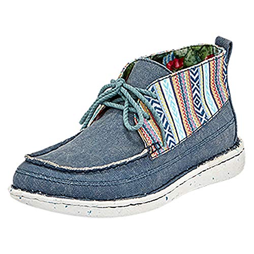 Justin Boots Womens Breezy Southwest Moc Toe Chukka Casual Boots Ankle - Blue - Size 11 B
