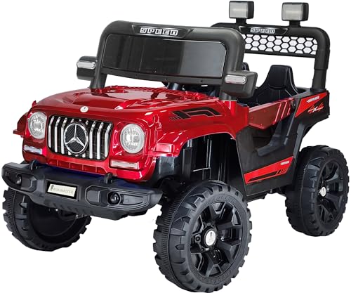 Image of Driving EV Cars for 1, 2, 3, 4, 5, 6 Years | Remote + Steering + Mobile App Control | Kids Jeeps (Entery Level Jeeps [2-6 Years]-Benz, Red)