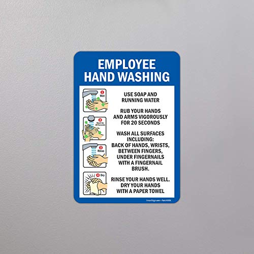 Etiquetas de lavado de mano para evitar multas de higiene con vinilo resistente SmartSign 4