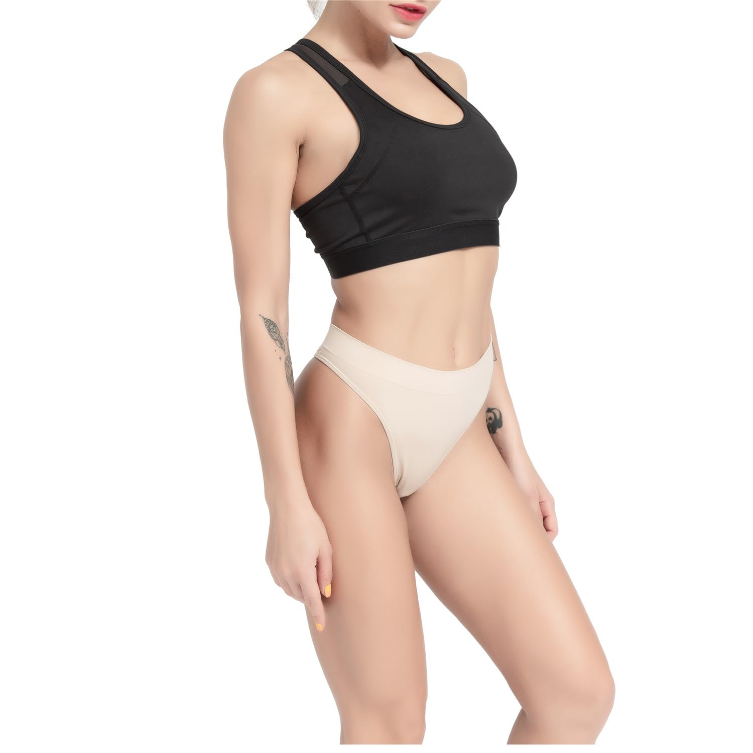 GRANKEE Perizoma Vita Alta Slip Donna Thong Tanga Elasticità Tessuto Morbido e Comodo 6 Pezzi