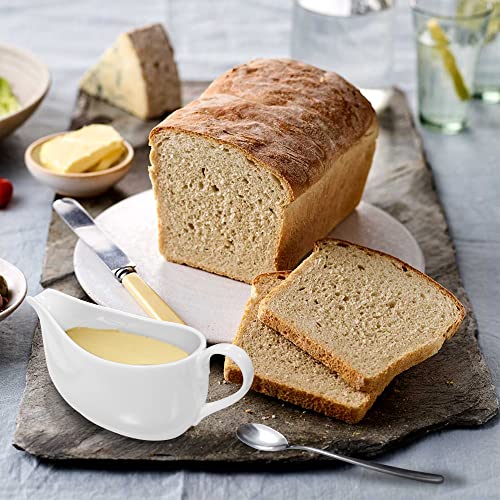 Gravy Boat With Ladle And Saucer, 14 Oz White Porcelain Gravy Sauce Boat With White Ceramic Serving Dish For Turkey, Milk, Warming Sauces, Salad Dressings, Creamer, Broth,Catering Supplies #TOP6