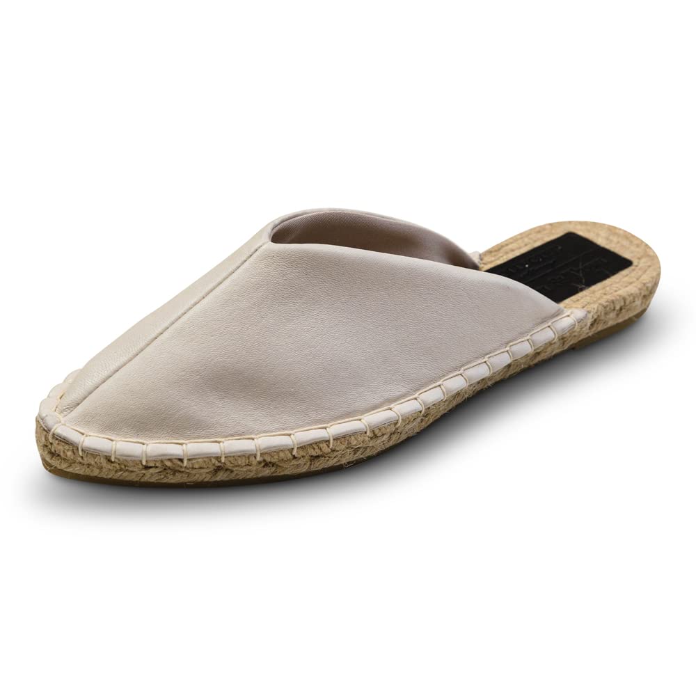 Mules espadrilles bout pointu blanc chaussure plate été 37 - 5