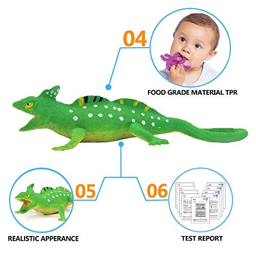 Valefortoy Lizards Toys,Super Stretches Material Tpr,9-Inch Rubber Lizard Figure Realistic Set(2 Packs) For Party Favors Boys Kids Learning Study-Bathtub Toy-Gecko Iguana #TOP2