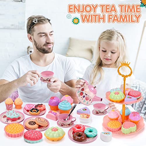 REMOKING Teeservice Set für Kinder, 45PCS Tee Sets Kinderküche Zubehör, Spielzeug Rollenspiele Kinder, Spielzeug ab 3 4… – Bild 6