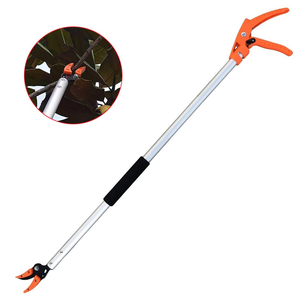 Long Handle Fruit Picker | Long Handle Reach Pruner, Long Handle Secateurs, Hold Snapper Pruner Trimming Lopper Fruit Picker for Tree Branches Fruit Picking Garden Tree 100cm