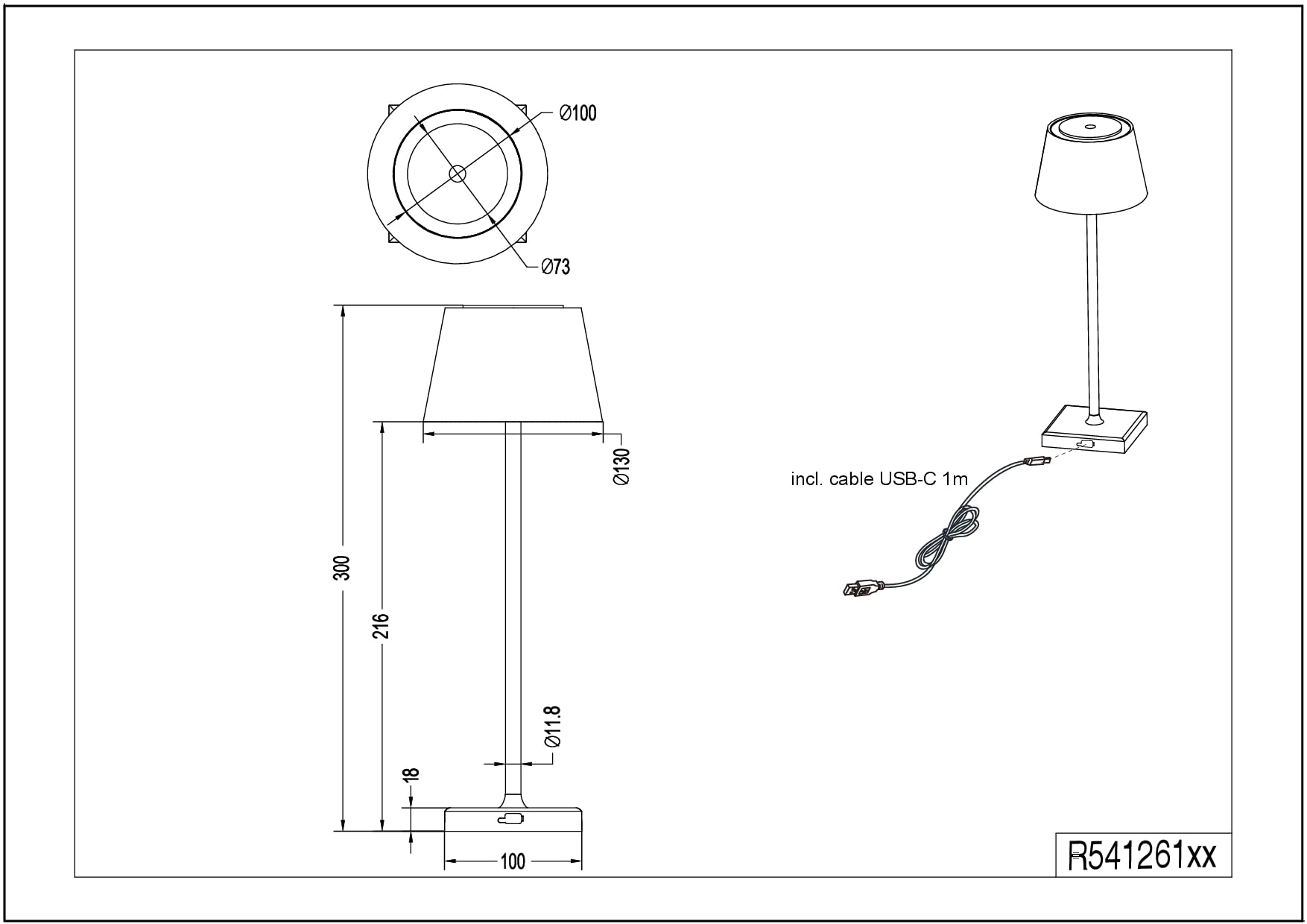 Reality Leuchten LED Akku Außen Tischleuchte Sanchez R541216131, inkl. 2.1 Watt LED, Farbwechsel, Dimmer