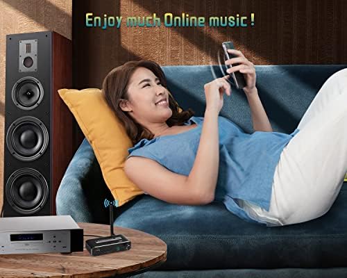 DAC Converter, Mikeric Bluetooth Receiver with BT 5.0 Optical Cable input USB Flash Player to Analog Stereo Audio RCA L/R and AUX 3.5mm