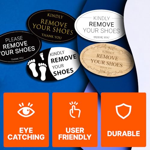 GEEKBEAR Remove Your Shoes Sign - 2 Pack Acrylic, Unique, Durable - 6.3 x 3.8 in (White) - Image 3