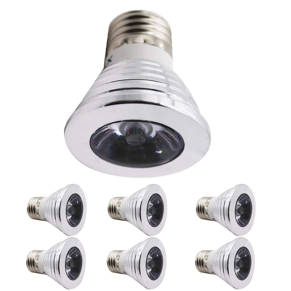 Chao Zan 3W E27 Remote Control Colour Changing Light Bulb Led 16 Colour Choices With Memory Function Spot Lights Energy Saving Lamp Bulb Mood Lighting, 6 Pack