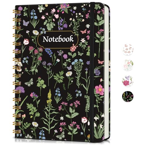 Lined Spiral Journal Notebook for Women, A5 Cute Hardcover Spiral Journals for Work, Note Taking,...